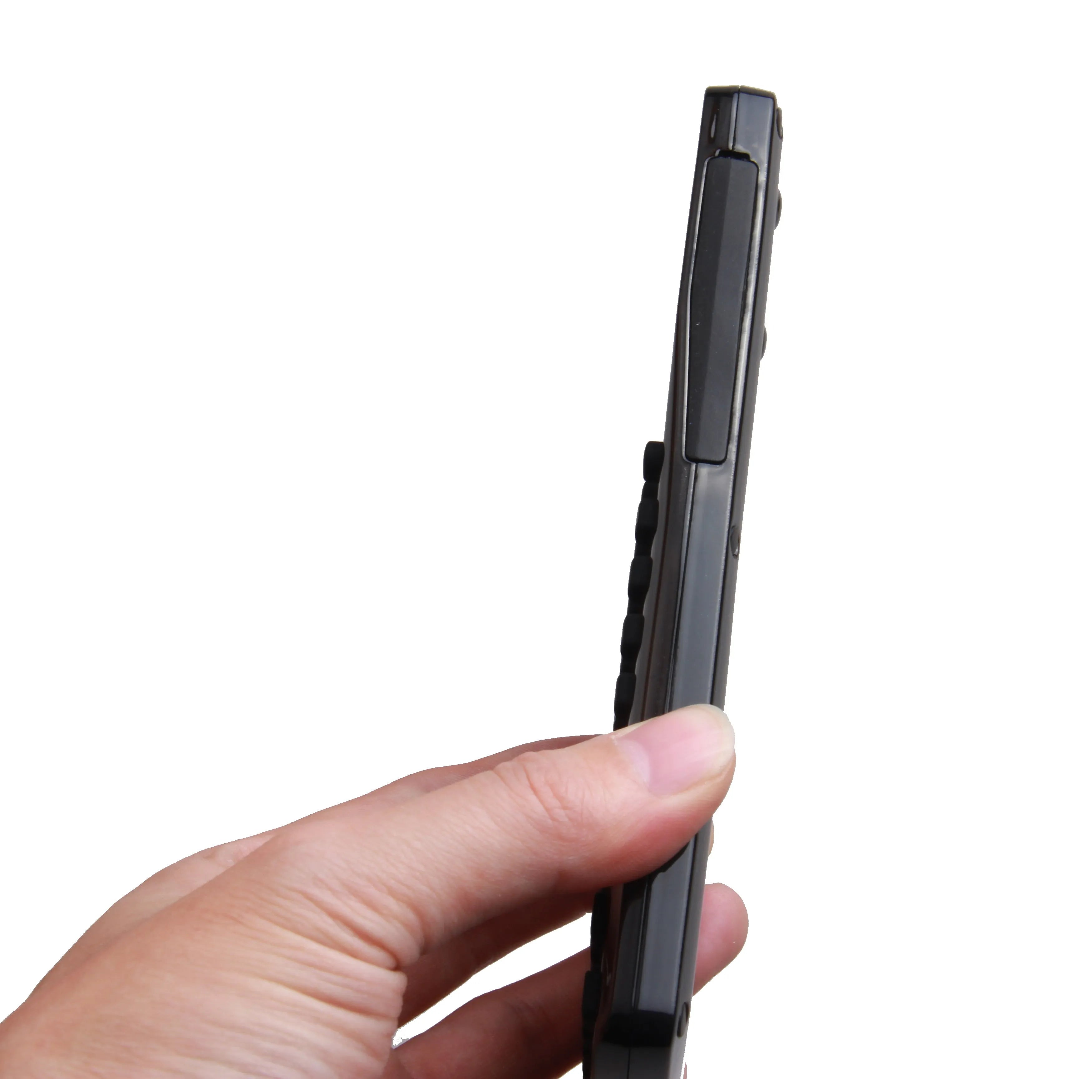 Black multifunctional e-book reader with small colour screen and adjustable strap.