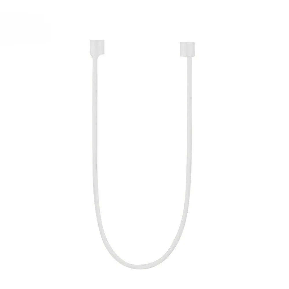 AirPods silicone protective case with anti-loss rope attached and shockproof earmuffs.