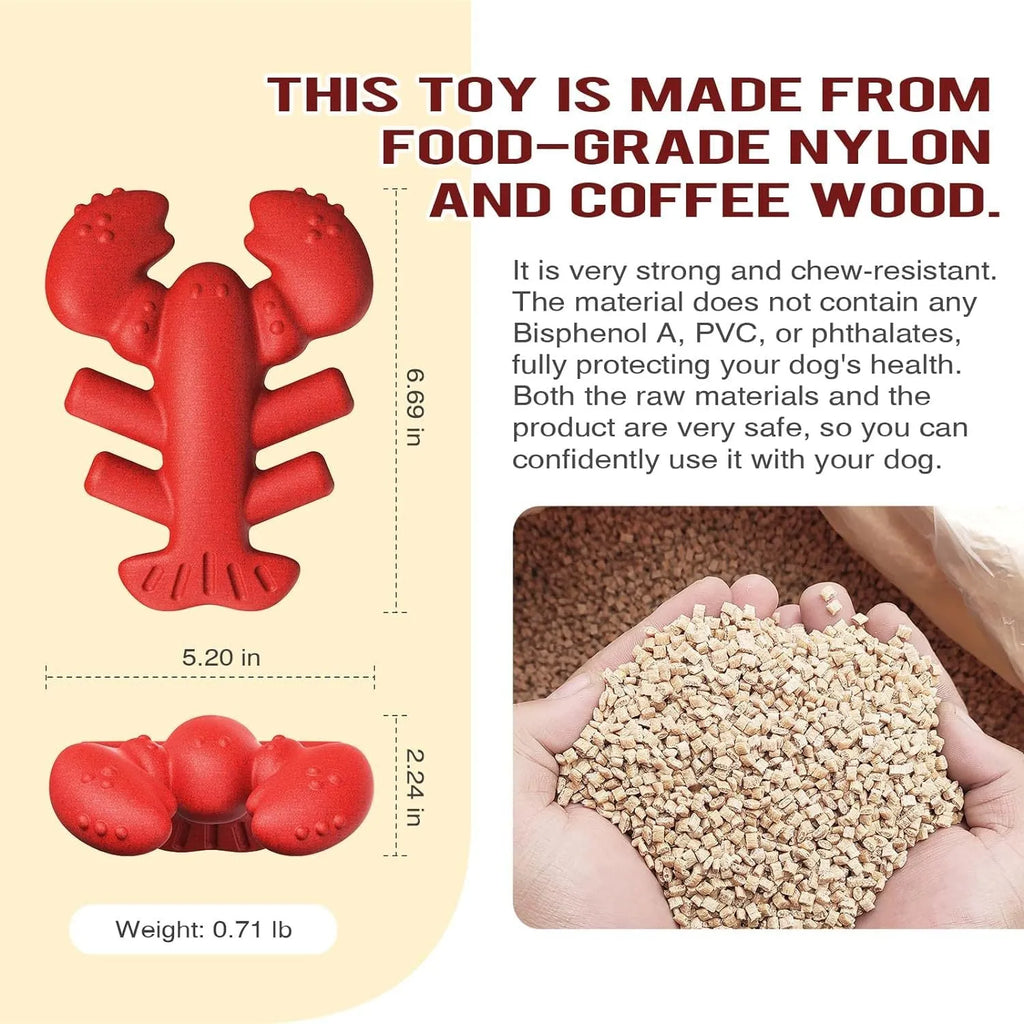 Red hard nylon dog chew toy for aggressive chewers measuring 170mm length