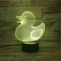 Little yellow duck 3D night light with seven colour options and remote control