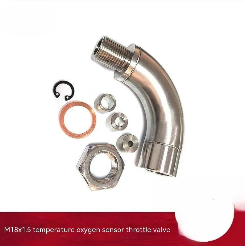 Automotive M18 temperature sensor adapter with gas flow crossover sub for vehicle diagnostics