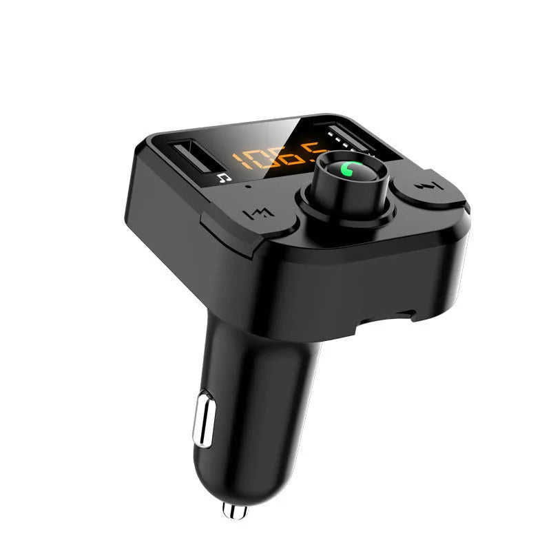 Black car MP3 Bluetooth player with cigarette lighter plug and display screen