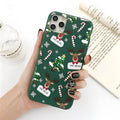 Green Christmas elk cartoon design TPU iPhone back cover case