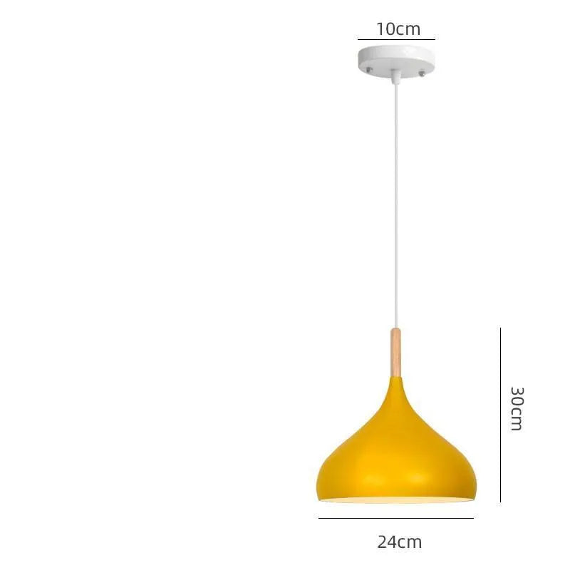 Adjustable zinc alloy pendant lamp in modern simple style with aluminium body and six colour options
