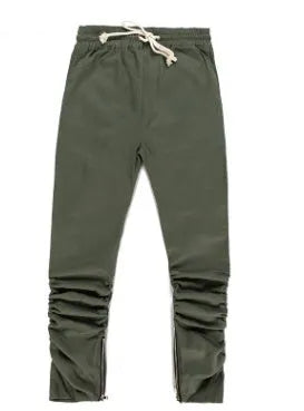 Machete elastic trousers with side zip, slim fit casual pants in Army Green, Black, Camo, and Khaki