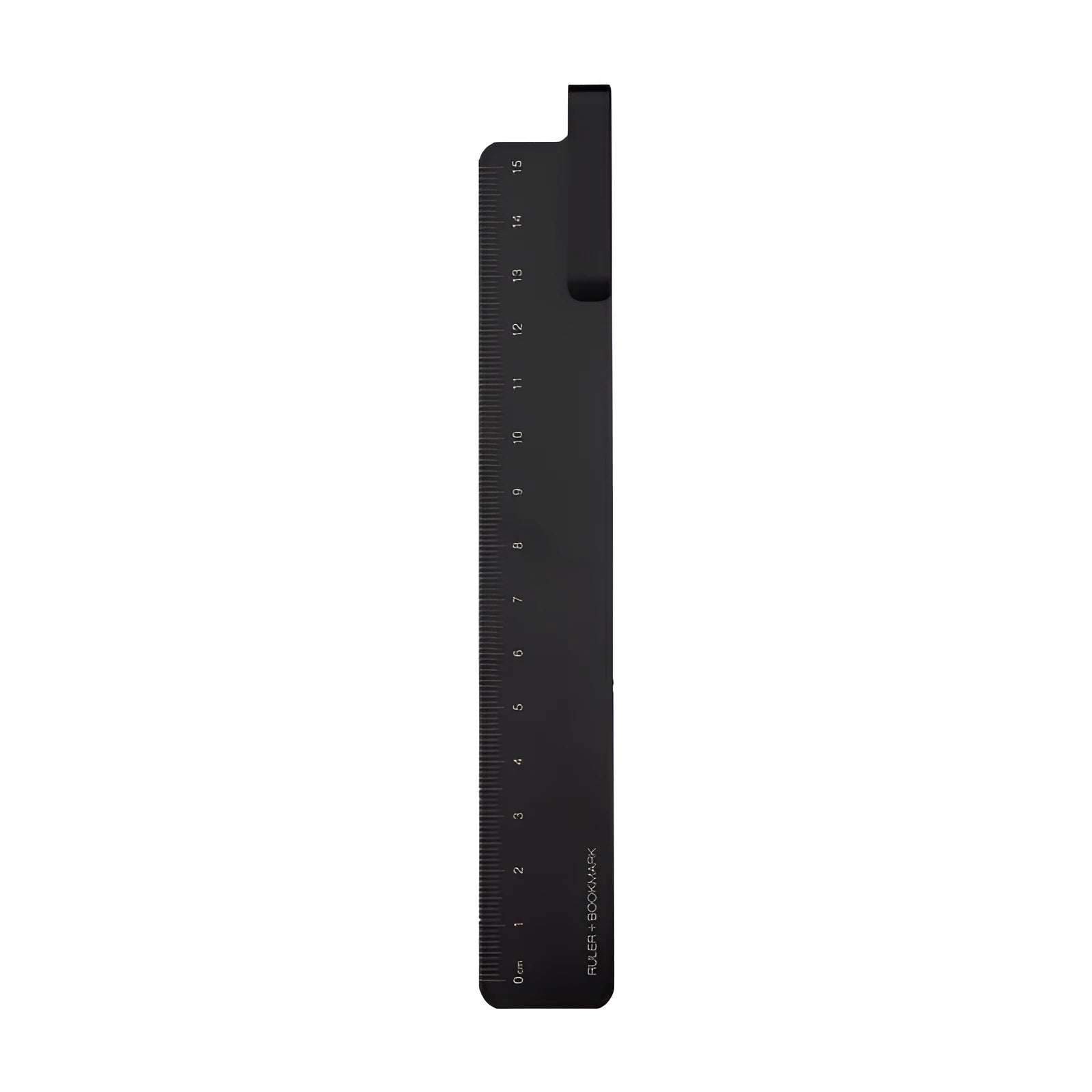 15cm retractable aluminium bookmark ruler with laser-engraved scale in black or silver