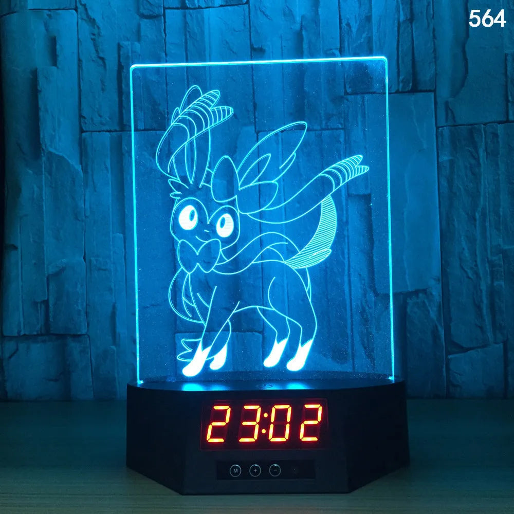3D dolphin-shaped wireless LED table lamp with remote control on wooden surface