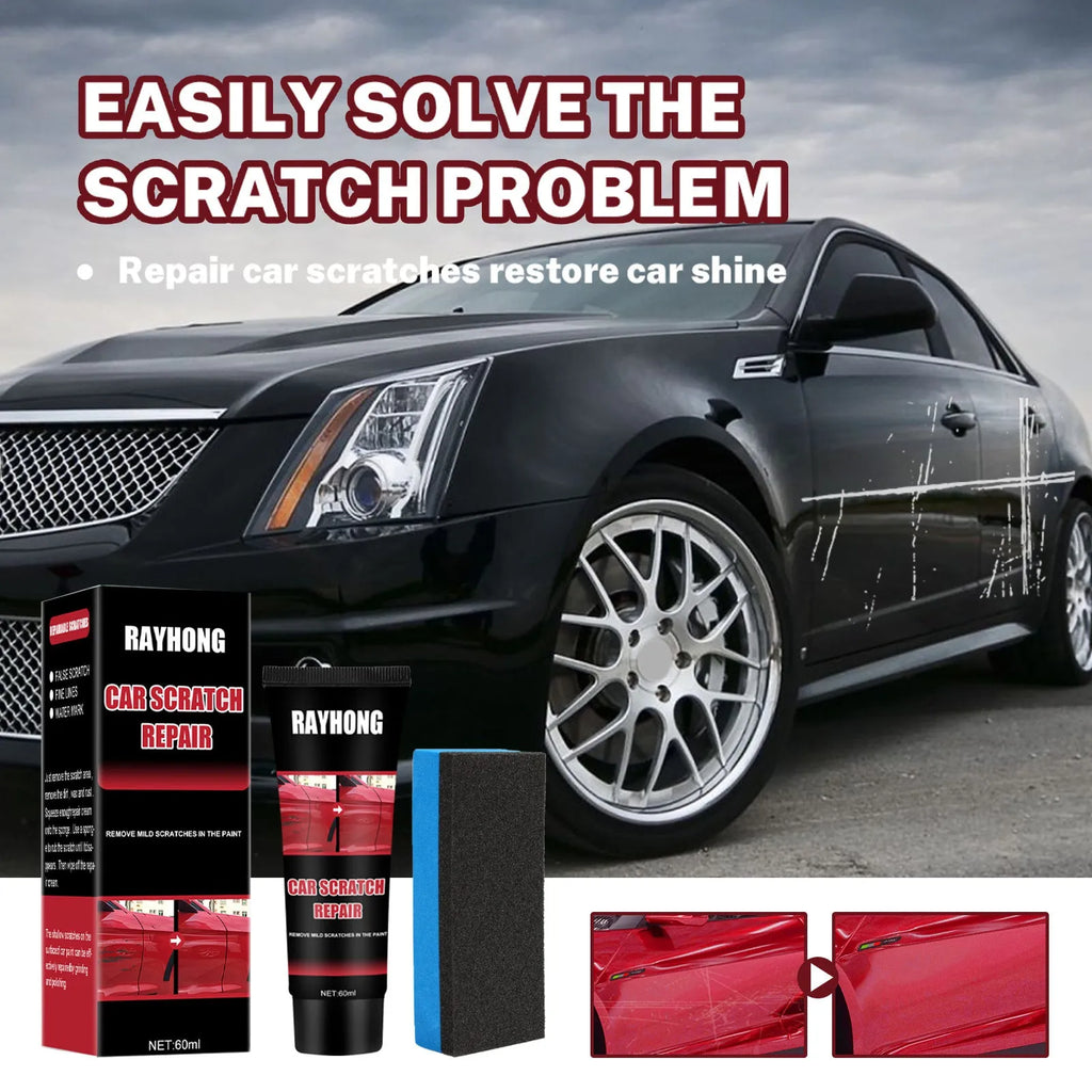 60ml black car scratch repair wax with applicator pad for paint maintenance
