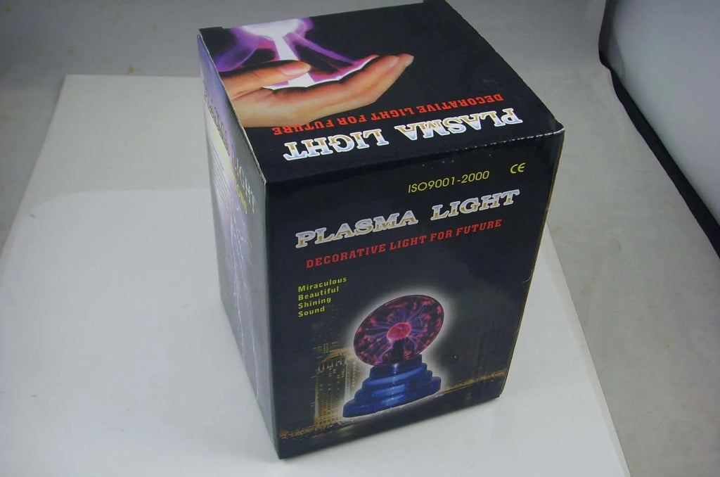 Colourful USB-powered magic ball light with a 7.62 cm glass sphere on a black ABS base.