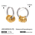 Stainless steel personality earrings with electroplated colour matching in ins style