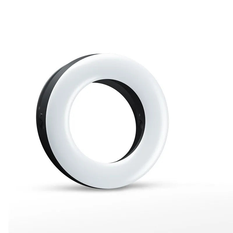 Black LED ring light for mobile phone photography with USB cable