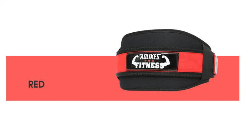 Nylon fitness weightlifting waistband in black red yellow colours for adult gym use