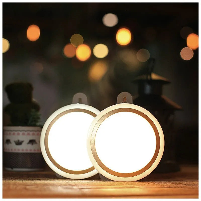 Round 80mm white motion sensor LED light for wardrobe and hallway installation
