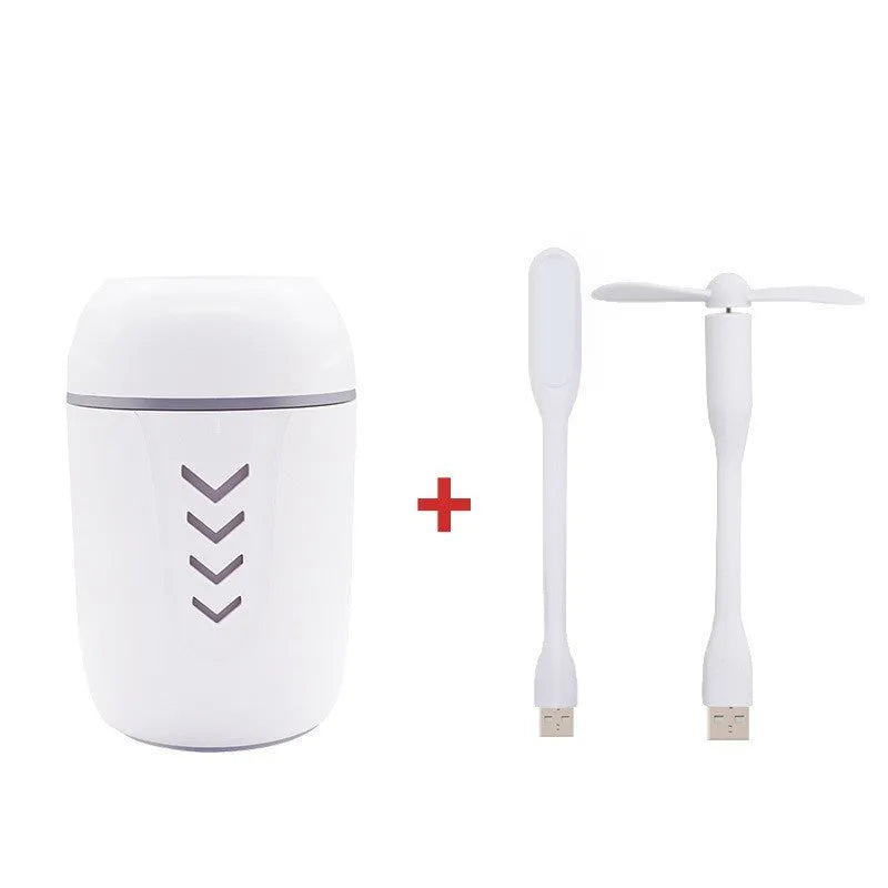 X3 portable car humidifier with columnar design in blue, pink and white colour options