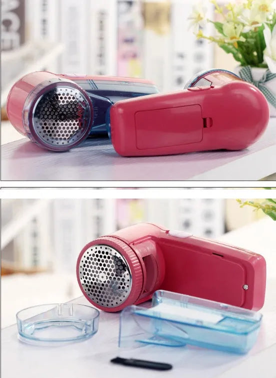 Portable electric lint remover device in selected colour with compact handheld design