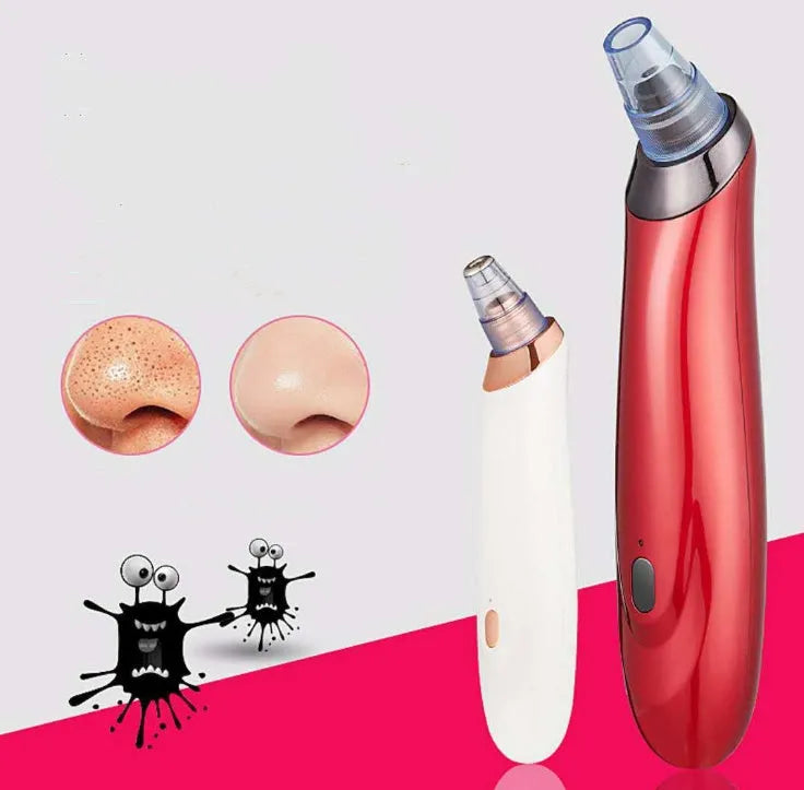 Electric blackhead remover pore cleaner with multiple nozzle attachments and 3.7V lithium battery