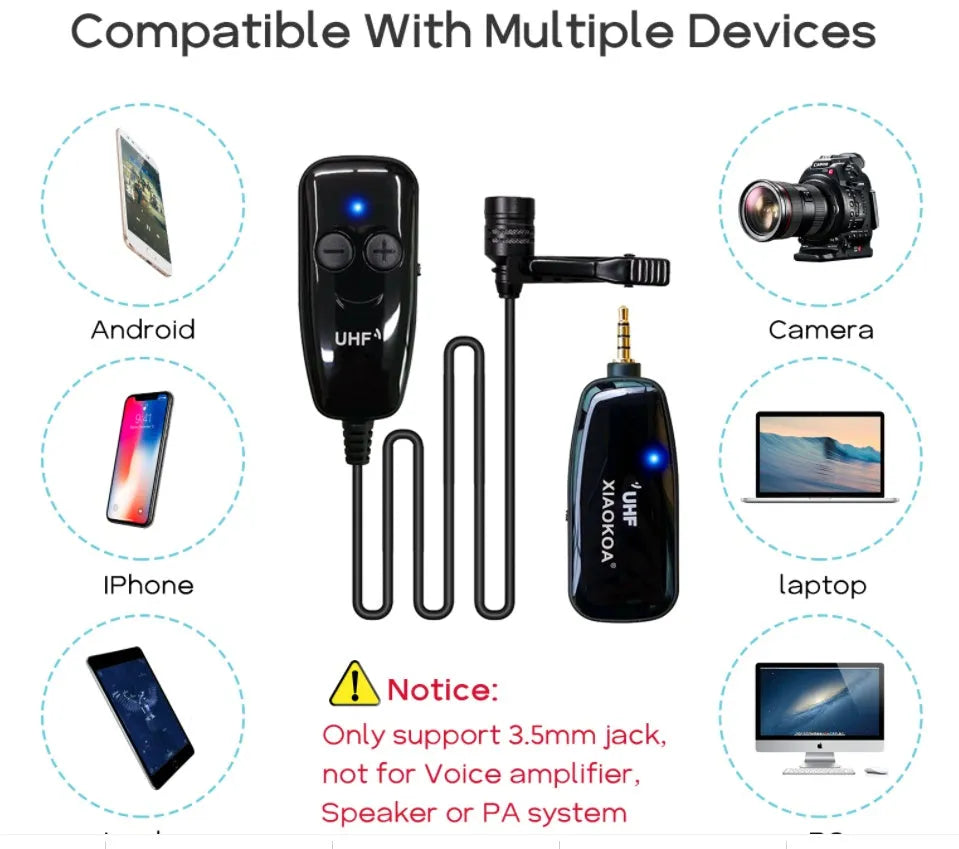 Black mobile phone lavalier microphone with 3.5mm plug and APS shielded wire