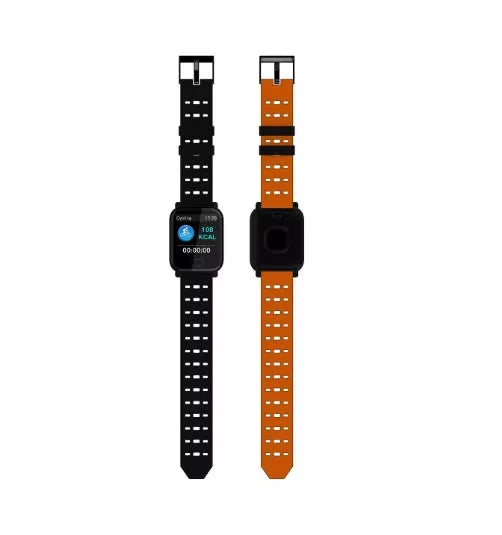 A6 smart bracelet with colour screen, zinc alloy body and silicone strap in three colour options