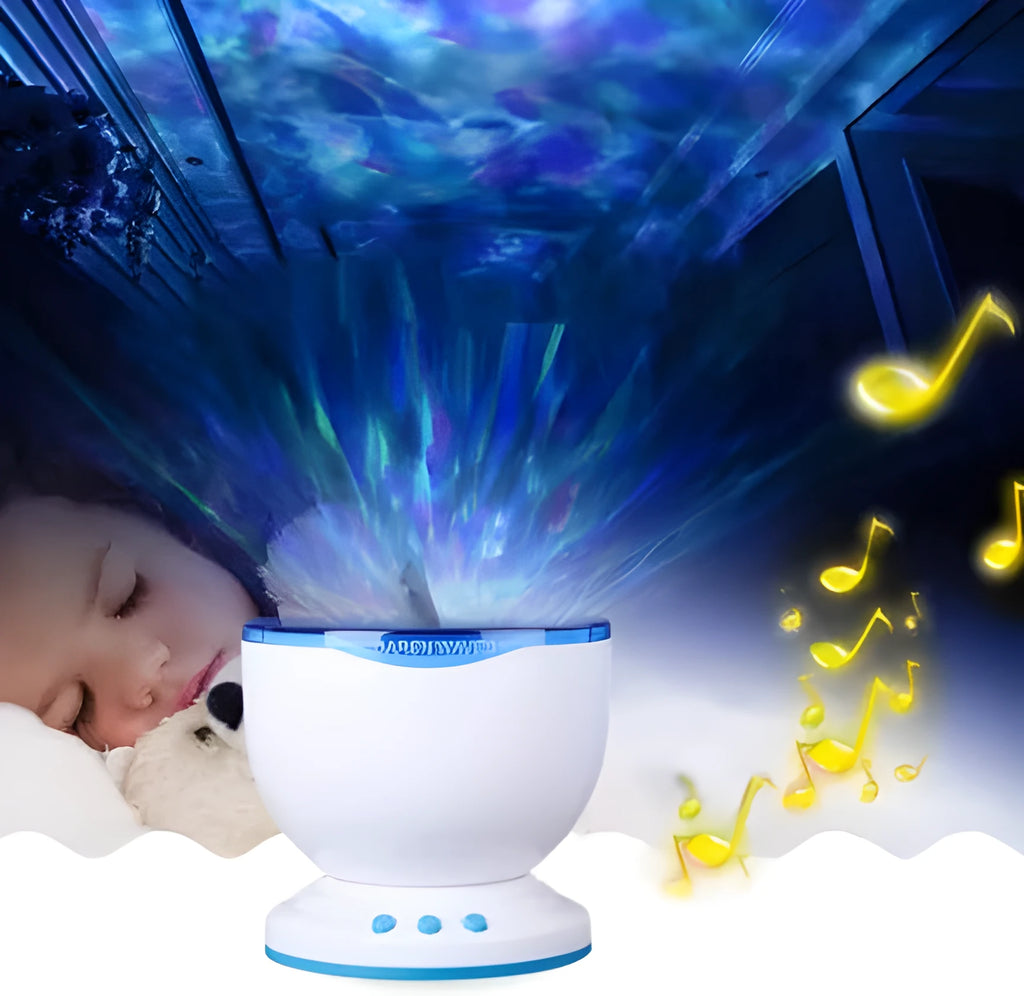 Blue ocean-themed LED projection lamp with DLP trapezoidal correction for 2D vertical movie effects