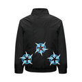 Men's black cooling work jacket with integrated fan system and ventilation holes for outdoor summer use