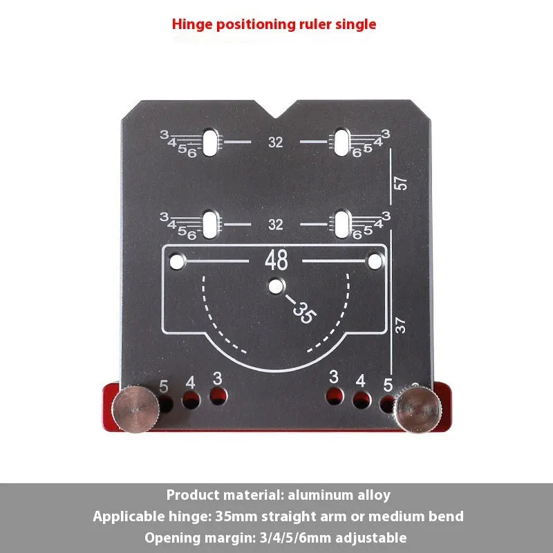 35mm adjustable hinge positioning ruler with aluminium alloy construction and hard alloy blade tapper