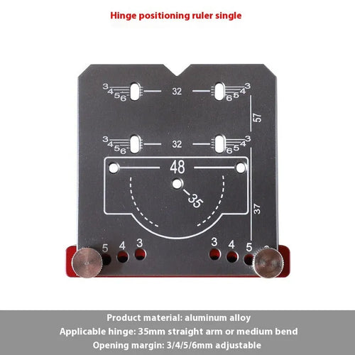 35mm adjustable hinge positioning ruler with aluminium alloy construction and hard alloy blade tapper