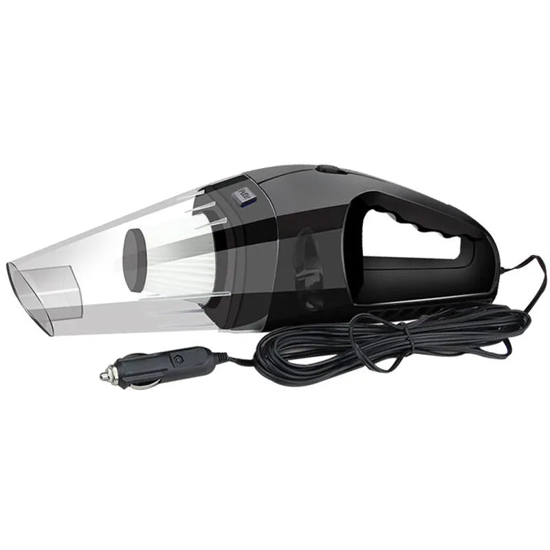 Portable orange handheld car vacuum cleaner with nozzle attachments