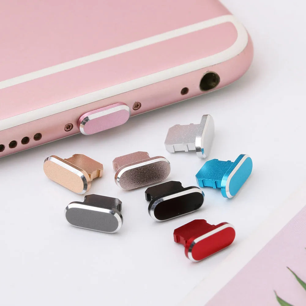 Aluminium alloy mobile phone charging port dust plug for iPhone in multiple colour options