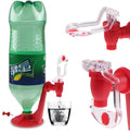 Red plastic Magic Tap soda bottle dispenser with push-button tap for 2-litre bottles.