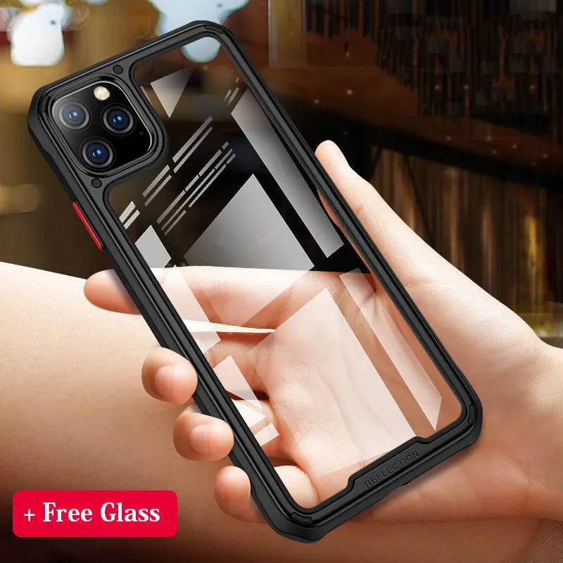 Transparent silicone iPhone 11 case showing phone's original colour through clear back cover