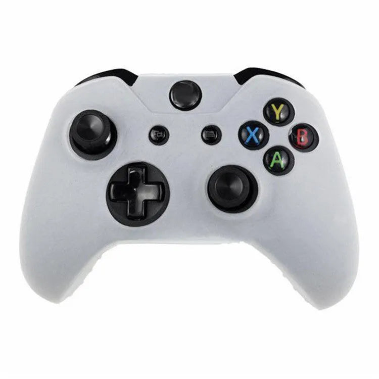 Xbox One gamepad with soft transparent silicone protective case showing colour options
