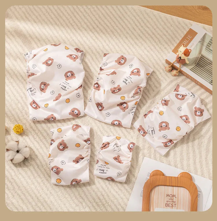 Cartoon bone paw print reusable male dog diaper belly band wrap on white background