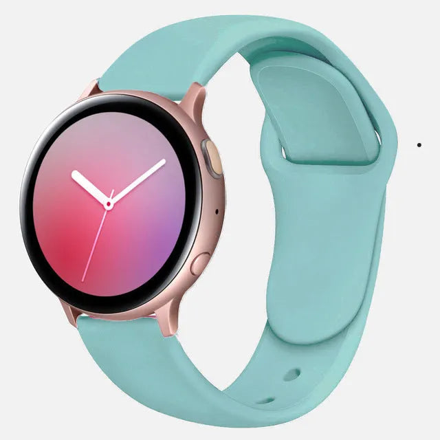 Samsung Galaxy Watch Active 2 sports strap with reverse buckle clasp in lilac silicone
