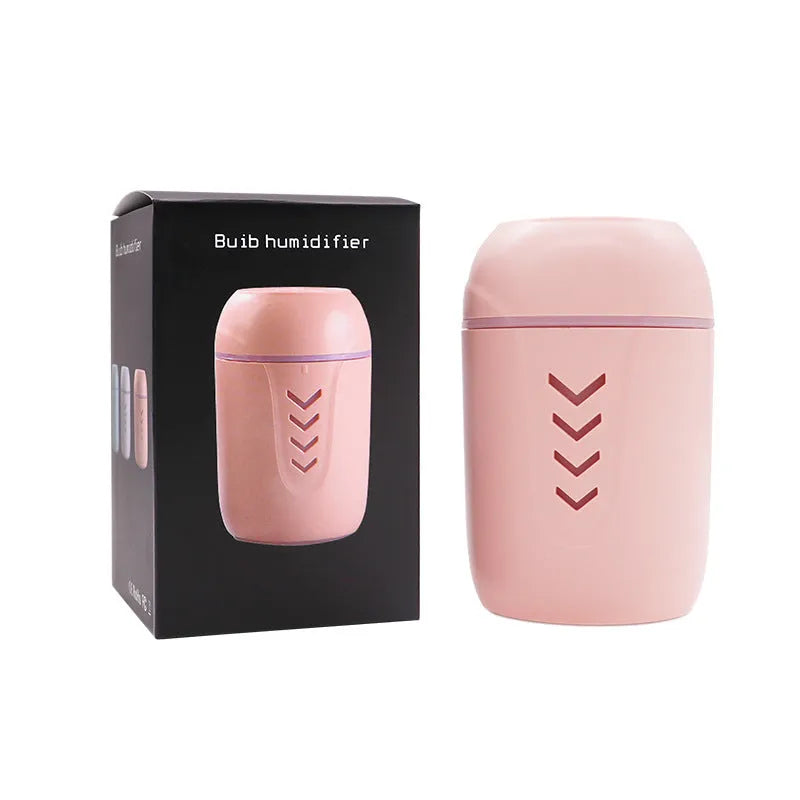 X3 portable car humidifier with columnar design in blue, pink and white colour options