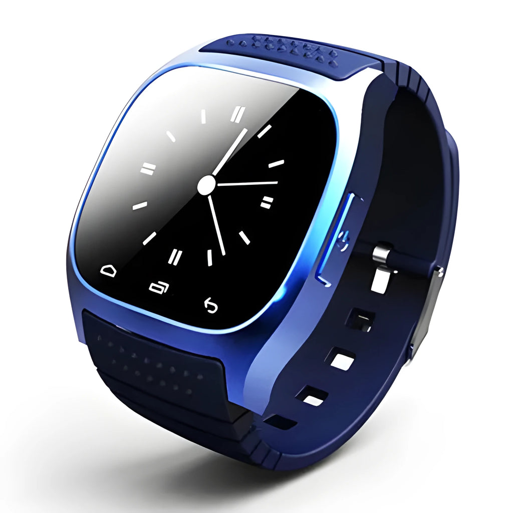 Black Bluetooth smart sports watch showing notification screen on wrist