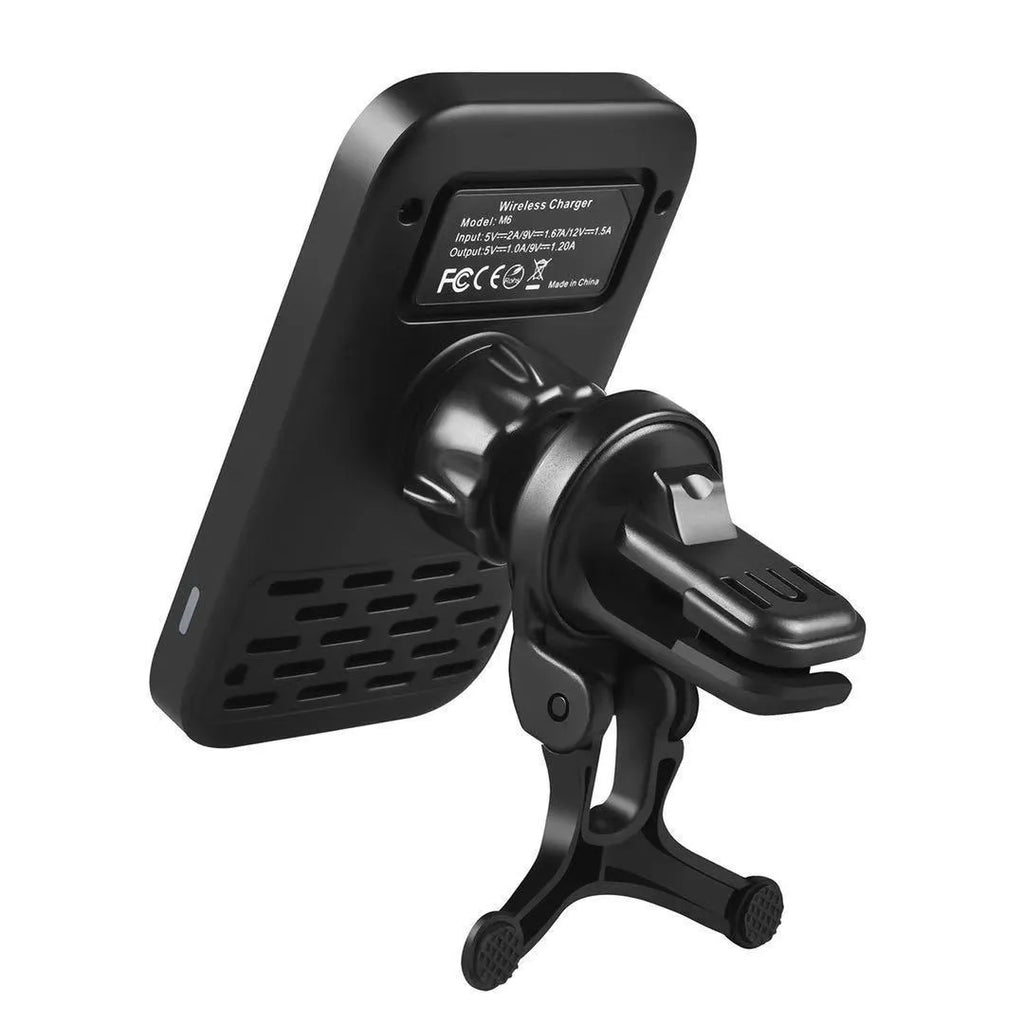 M6 Car Bracket Magnetic Wireless Charger with USB interface and LED indicator
