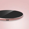 Ultra-thin aluminium alloy wireless charger in golden colour with LED indicator light