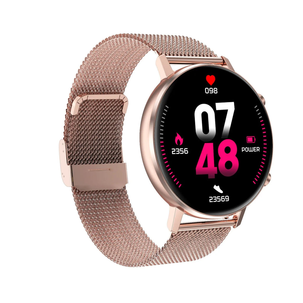 DT96 smart bracelet with 1.3-inch colour touchscreen and stainless steel strap in three colour options