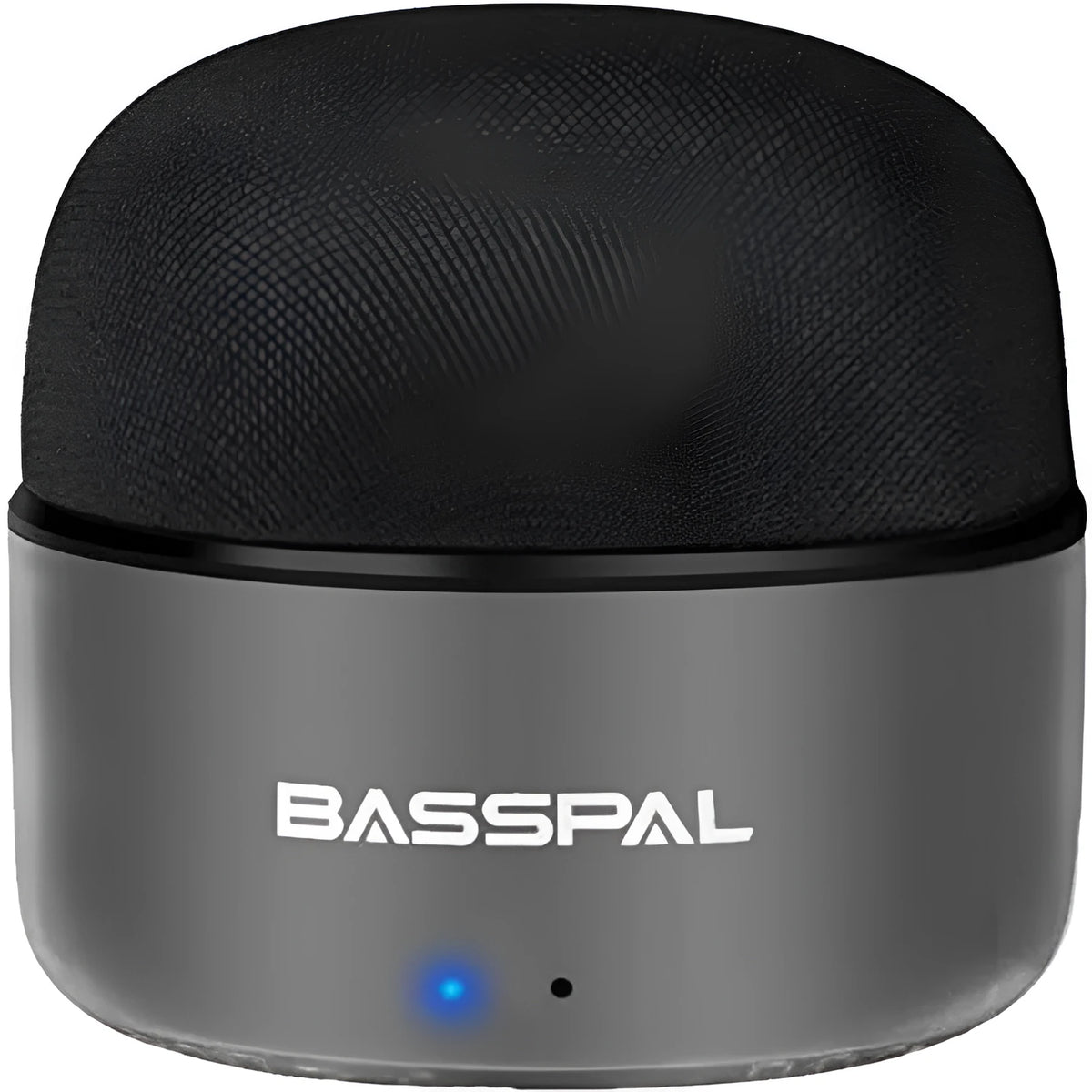 Black waterproof portable mini Bluetooth speaker with buttons for radio and call functions