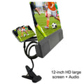 12-inch mobile phone screen amplifier with speakers and flexible gooseneck mount