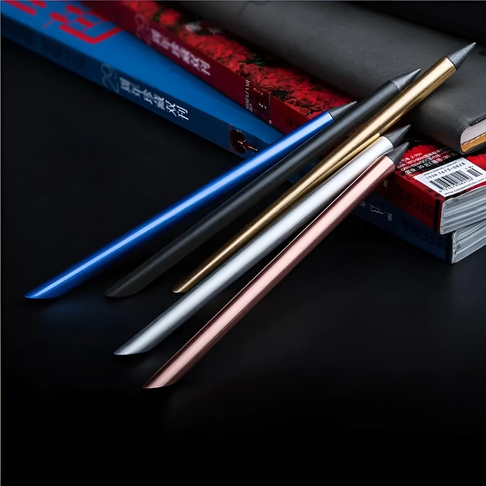 Inkless metal pen with special alloy steel 0.5mm nib in choice of five colours, with presentation box