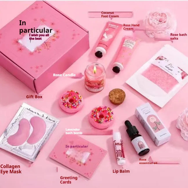 Aromatherapy candle gift box with multiple colour suit options including pink, purple, blue, black, and sunflower designs.