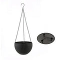 White hanging plant basket with inner tank and metal chain, showing 210mm diameter.