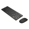 Wireless keyboard and mouse set in black with micro USB receiver and cable