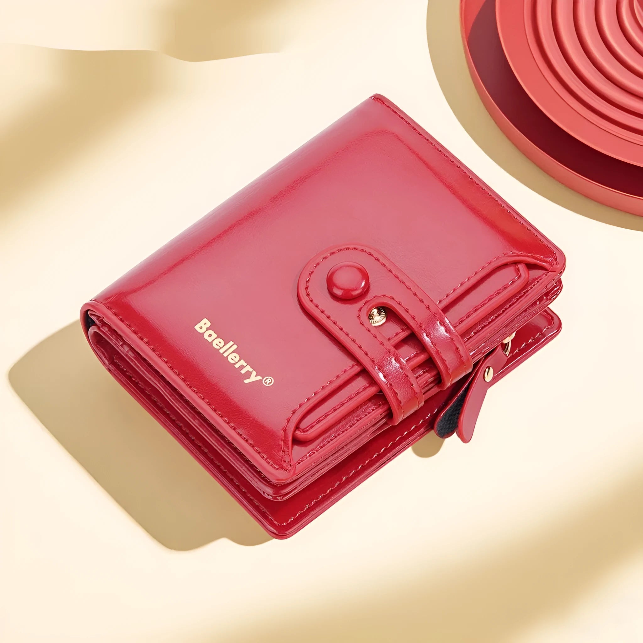 Women's PU leather card holder wallet in multiple colour options showing card pockets