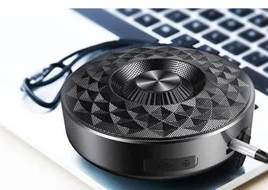 Mini portable Bluetooth wireless speaker in black, orange, or silvery white colour.