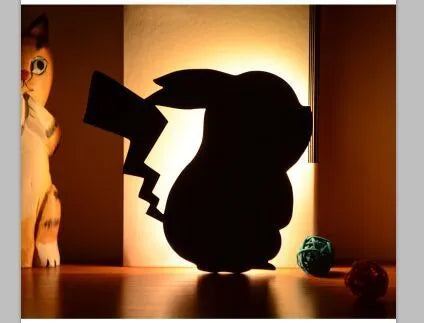 Black LED cat night light with acrylic shade and voice control, warm yellow light for bedroom or corridor