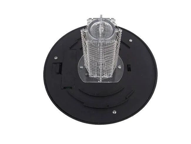 Black solar insect killing lamp with white and purple lights for garden pest control