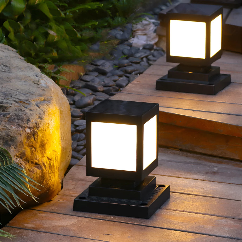 Solar garden lights with LED illumination for outdoor courtyards, tables, and bars