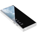 20000mAh power bank with LCD display showing battery percentage, dual USB ports, and compact design